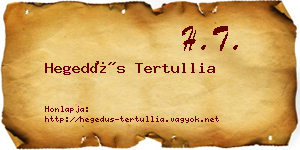 Hegedűs Tertullia névjegykártya
